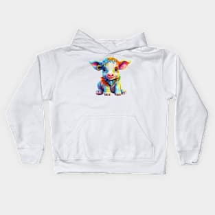 Rainbow Baby Cow Kids Hoodie